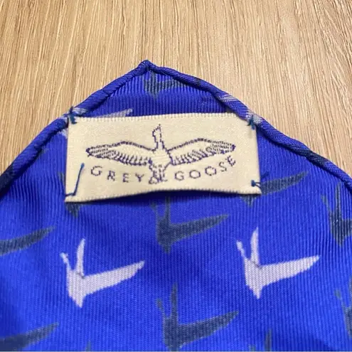 Grey Goose 100% Silk Scarf Royal Blue w/ Goose Print