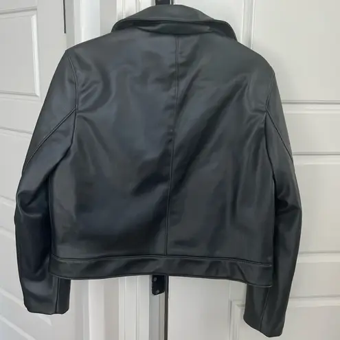 ZARA Faux Leather Cropped Jacket in Small