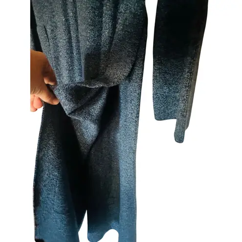 COS Teal Blue Sweater Style Long Sleeve High Side Slit Crewneck Dress size US XS