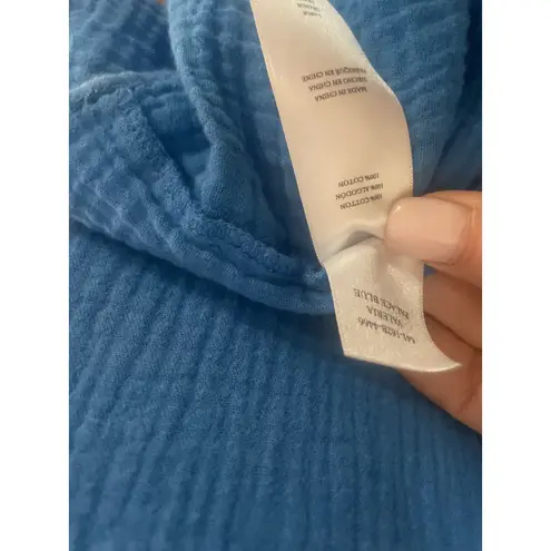 Rails Valeria Tiered Midi Dress Gauzy Palace Blue 100% Cotton Sun Dress Large L