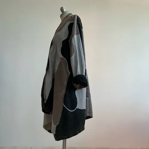 Machiko Fun Gray, Black, Brown, Top/Jacket 1X Gray Size XL