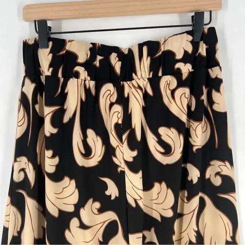 Midnight Velvet Black Tan Stretch Jersey Knit Wide Leg Pull