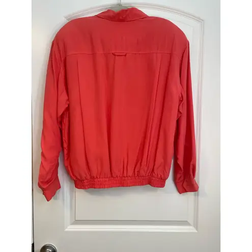 Vintage Melrose Silk Studio Jacket Small Silk Coral Granny Core Old Money NWT Pink