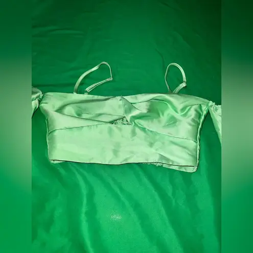 ASOS  Lime Satin Cropped Top size 4
