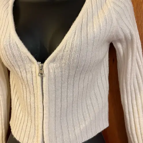 Say What? Say What  Cream Over Sweater with Zip front