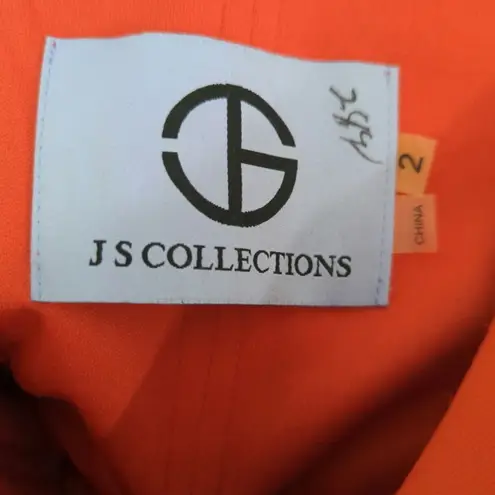 JS Collections Red Ruched Back V Neck Party Dress Women 2 NWT Valentine Holiday