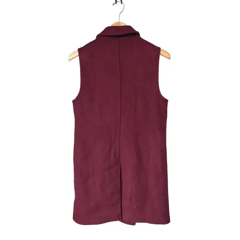 UNTUCKit Vera Double Breasted Wool Blend Vest in Burgundy Red Size S