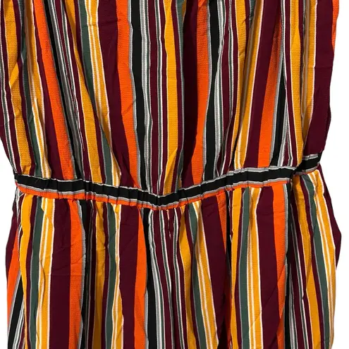 Toxik 3 Women's Size 3X Stripe Wide Leg Romper Jumpsuit Jumper Pants Pockets Orange