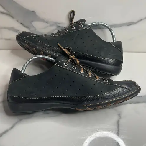 BORN Women's Black Leather Hawkeye Walking Sneaker Shoes Sz 10 Comfort Outdoors