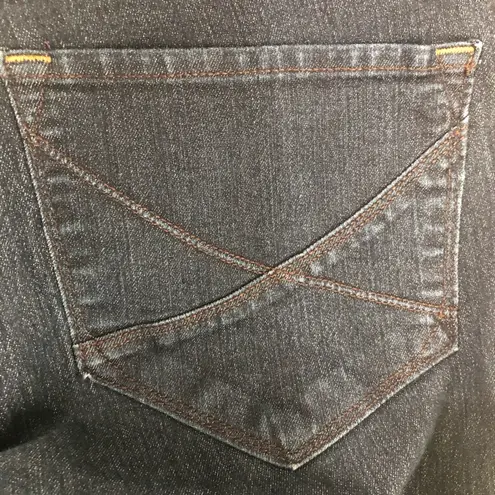 NYDJ bootcut dark wash jeans women’s size 14WP. Dark wash double belt loops