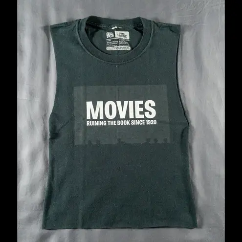 Threadless movies ruin books cropped muscle tank Black