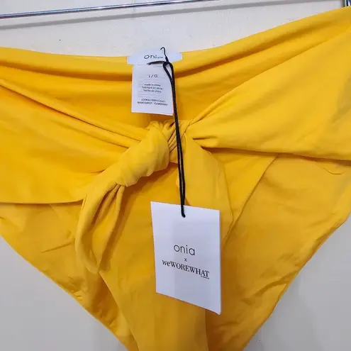 ONIA New X WeWoreWhat Riviera Bikini Bottom Large Citrus Yellow Women's Size L