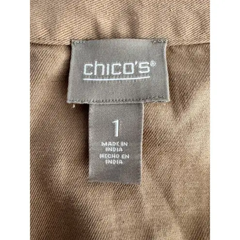 Chico's embroidered tan jacket