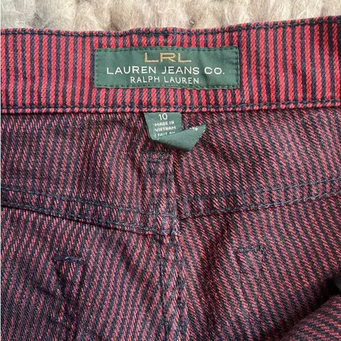 Lauren Ralph Lauren red and black striped jeans size 10