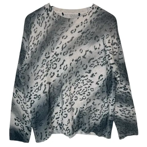 360 Cashmere Skull Cashmere / Roxie Leopard Sweater size Large