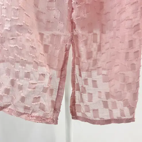 Everleigh New Smocked Mock Neck Long Sleeve Sheer Blouse Blush