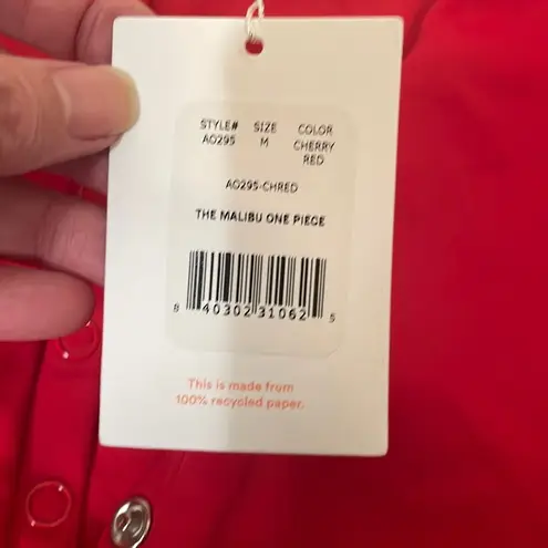 ANDIE Swim The Malibu One Piece Swimsuit Cherry Red size M NWT