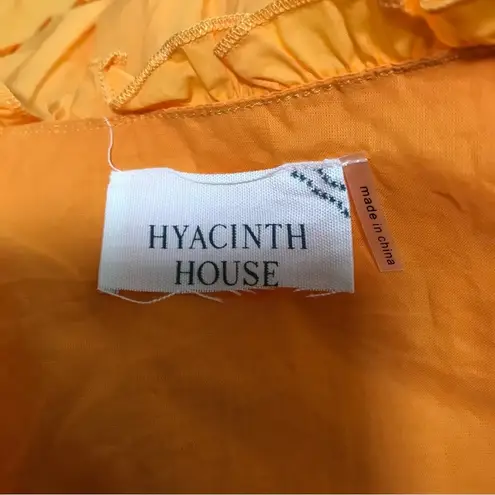 Tuckernuck Hyacinth House Canary Ruffle Rela Blouse Puff Sleeve Tangerine Orange