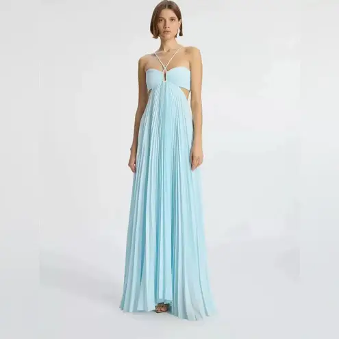 ALC Frank A.L.C Moira Satin Pleated Maxi Dress 2