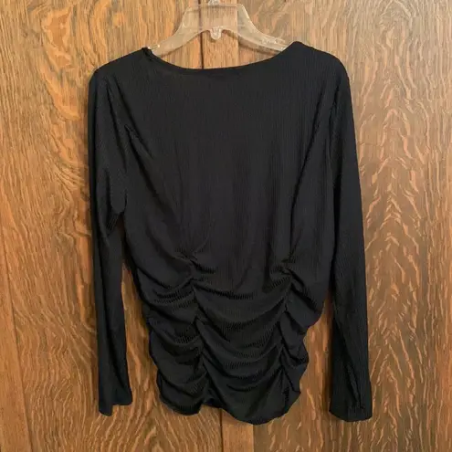 Jolie & Joy bodycon black long sleeve top 3X NWT