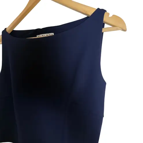 Chiara Boni La Petite Robe Alexandra Navy Draped Sleeveless Sheath Dress Size 6 Blue