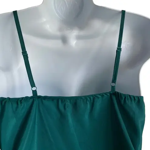 Timing  Women Camisole Ruffle Top S Green V-Neck Strappy Flirty Romantic Layer