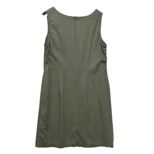 Kathie Lee Collection VTG Y2K Linen Blend Shift Dress XL Sage Green Minimalist