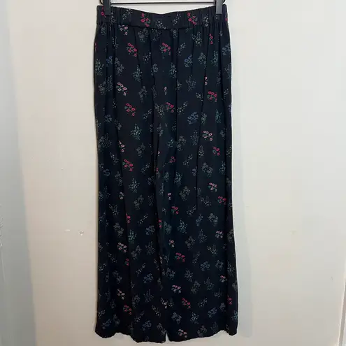 Marine layer - Kiley Pants Black Floral Pull On Casual On The Move Travel