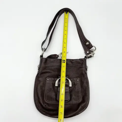 B Makowsky Womens Leather Crossbody Bag Brown Minimalist Old Money Retro Luxe