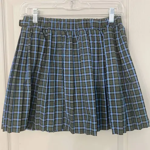 Wild Fable Pleated Plaid Mini Wrap Skirt Buckle Preloved Y2K Fashion SZ S