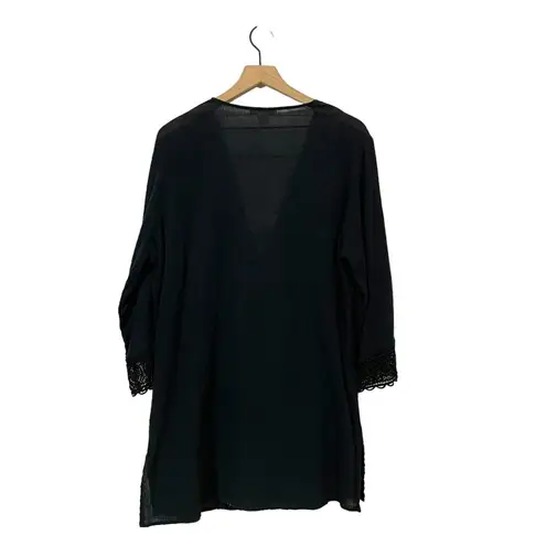 La Blanca Island Fare Tunic Swim Cover-Up - Black - Medium*
