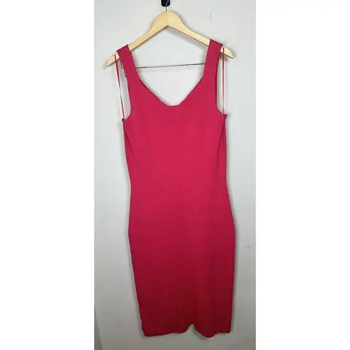Reiss Womens DAKOTA SWEETHEART NECK KNITTED PINK BODYCON DRESS Size XL NWT