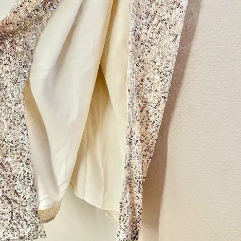 NWT House of Harlow 1960 x Revolve Sage Midi Dress Sequin Strapless Sheath Dress Silver Size M