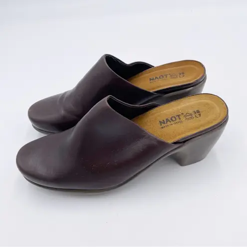 NAOT Eden Dream Leather Mule Clog Deep Brown Purple Women's Size 38 US Size 7