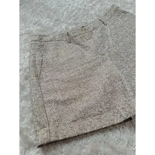 Max Mara Weekend 29" Metallic SIlver Gold Tweed Linen Lined Shorts Size M