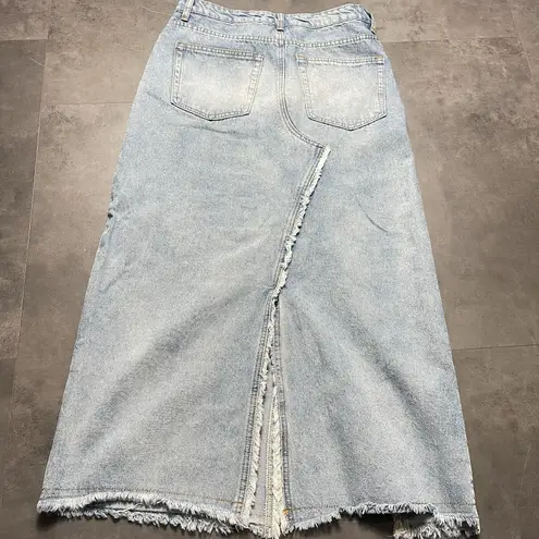 Signature 8 Denim Maxi Skirt Blue Color Maxi Size M. F