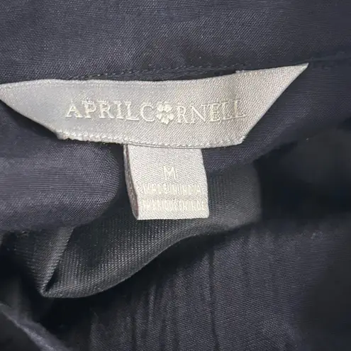 April Cornell Velvet Button Up Shirt Medium Black