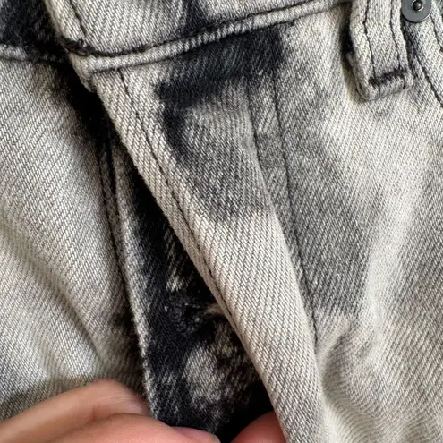 Alexander Wang Denim X Gray Black Tie Dye Distressed Jean Shorts Size 26