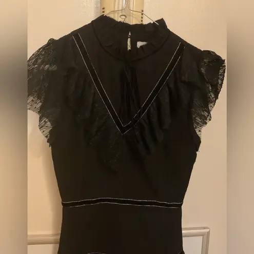J.O.A. Women black crepe midi fit & flare Elegant Black Lace Dress size XS