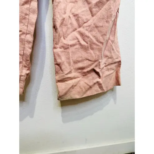 EN SAISON Dusty Pink Linen Style Front Zipper Macey Trousers Pants Size Small