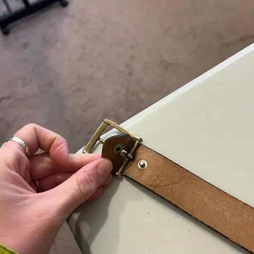 Vintage Brown Hand Crafted Genuine Cowhide Leather Nautical Belt Size XS/S