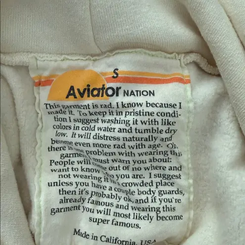 Aviator Nation NWOT Vintage White Zip Up Hoodie