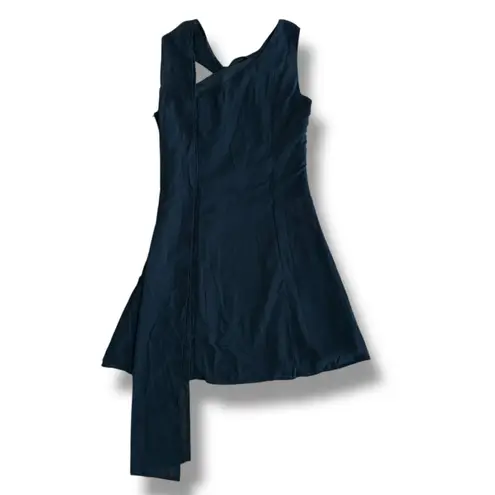 Commense Women’s Small Black Asymmetrical Cowl Neck Midi Dress NWT Evening Party