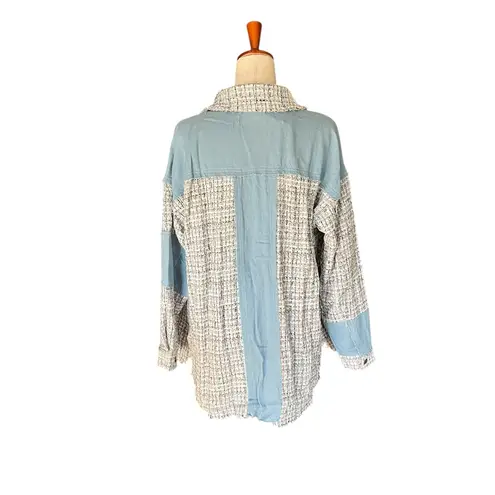 Dance & Marvel Tweed and Denim Shacket