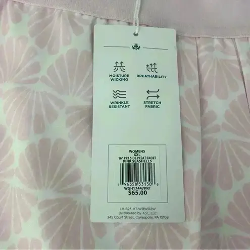 Lady Hagen Women’s XXL Skort Pink Seashell Print Golf Tennis Side Pleat NWT