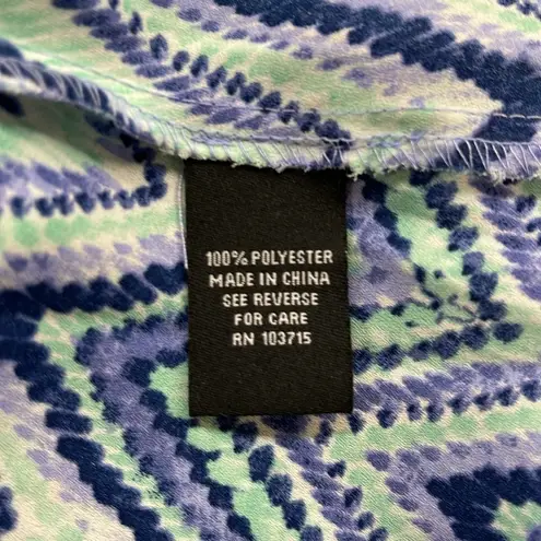 Zac & Rachel NWT Blue Mint Lavender Patterned Assymetrical Hem Top Size XL