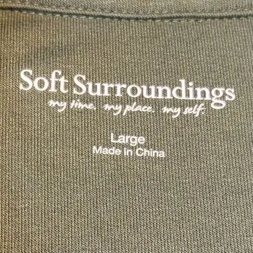 Soft Surroundings Green Sleeveless Maxi Dress Wooden Buttons Women's Size Large