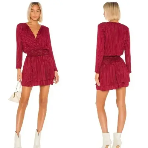 Rails Dress Womens Small Red Pink Jasmine Messina Metallic Stripe Mini