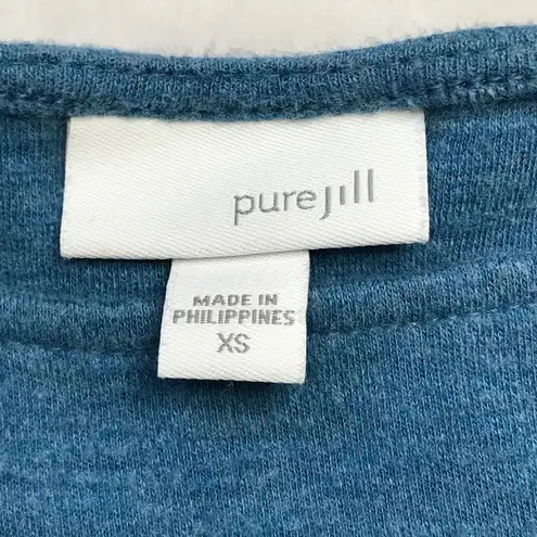 Pure Jill by J. Jill Blue 100% Cotton Long Sleeve Tight Knit Sweater Size XS