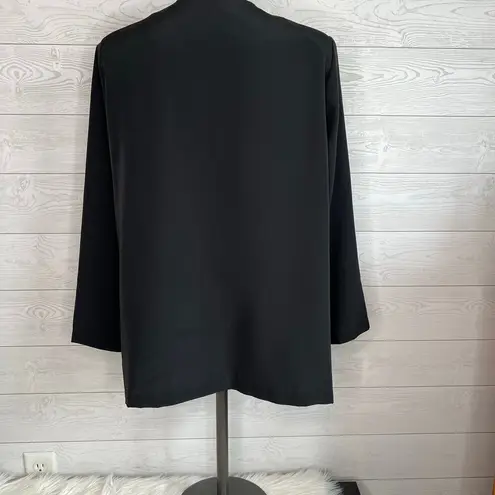 Bedford Fair Lifestyles black button up tunic Size 12P